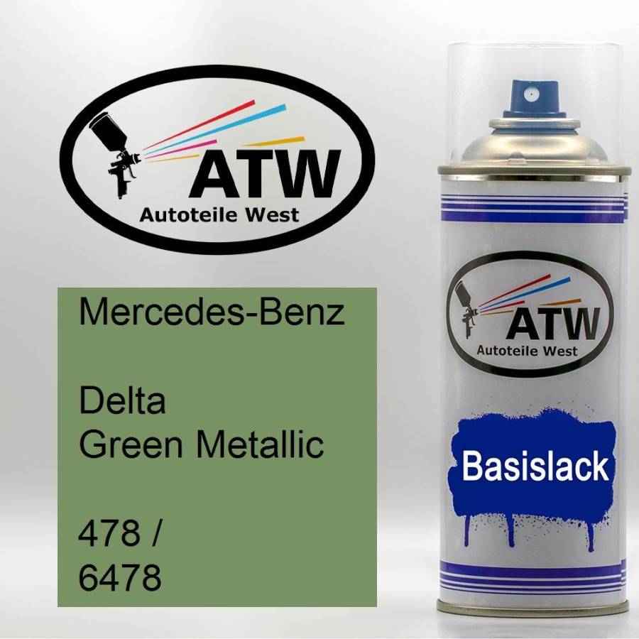 Mercedes-Benz, Delta Green Metallic, 478 / 6478: 400ml Sprühdose, von ATW Autoteile West.